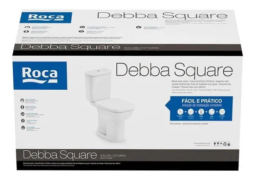 Roca Debba Square Kit Bacia com Caixa Acoplada e Assento — foto 3