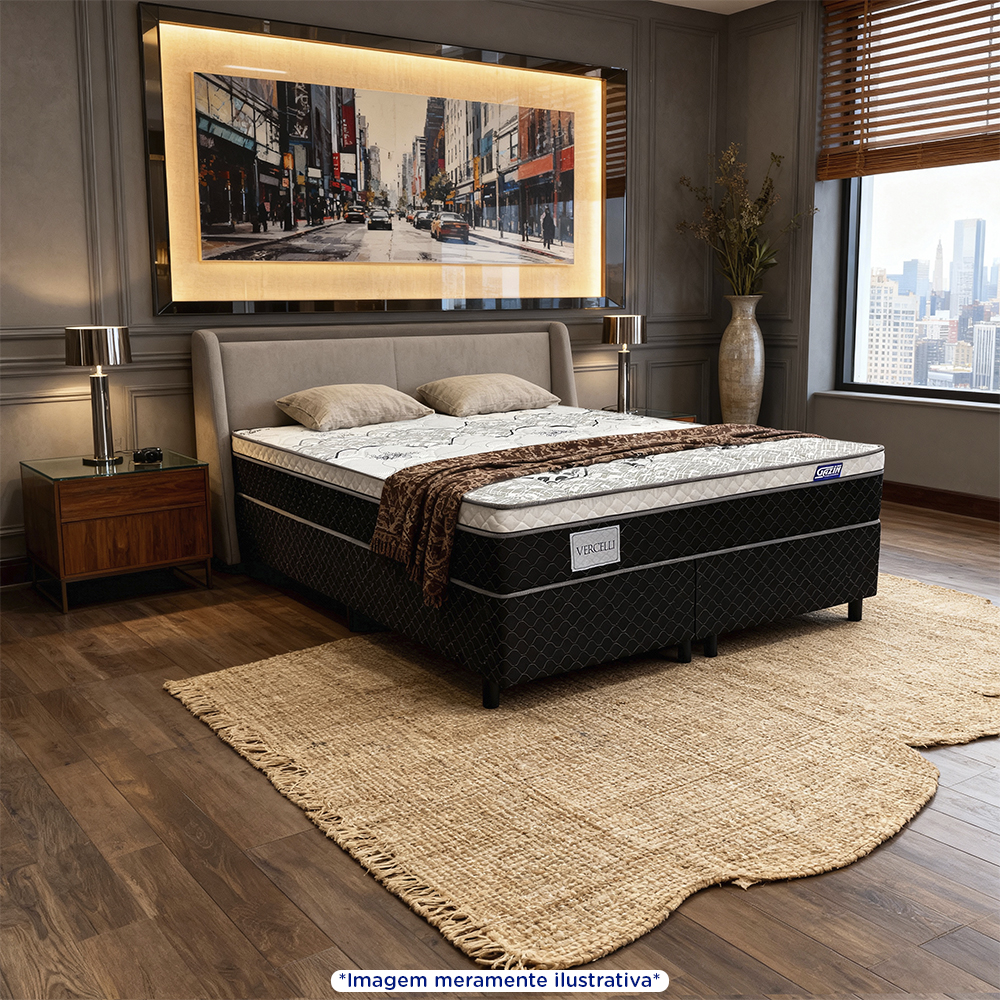 Cama Box Gazin Molas BlueWave Queen Size Vercelli 158x198