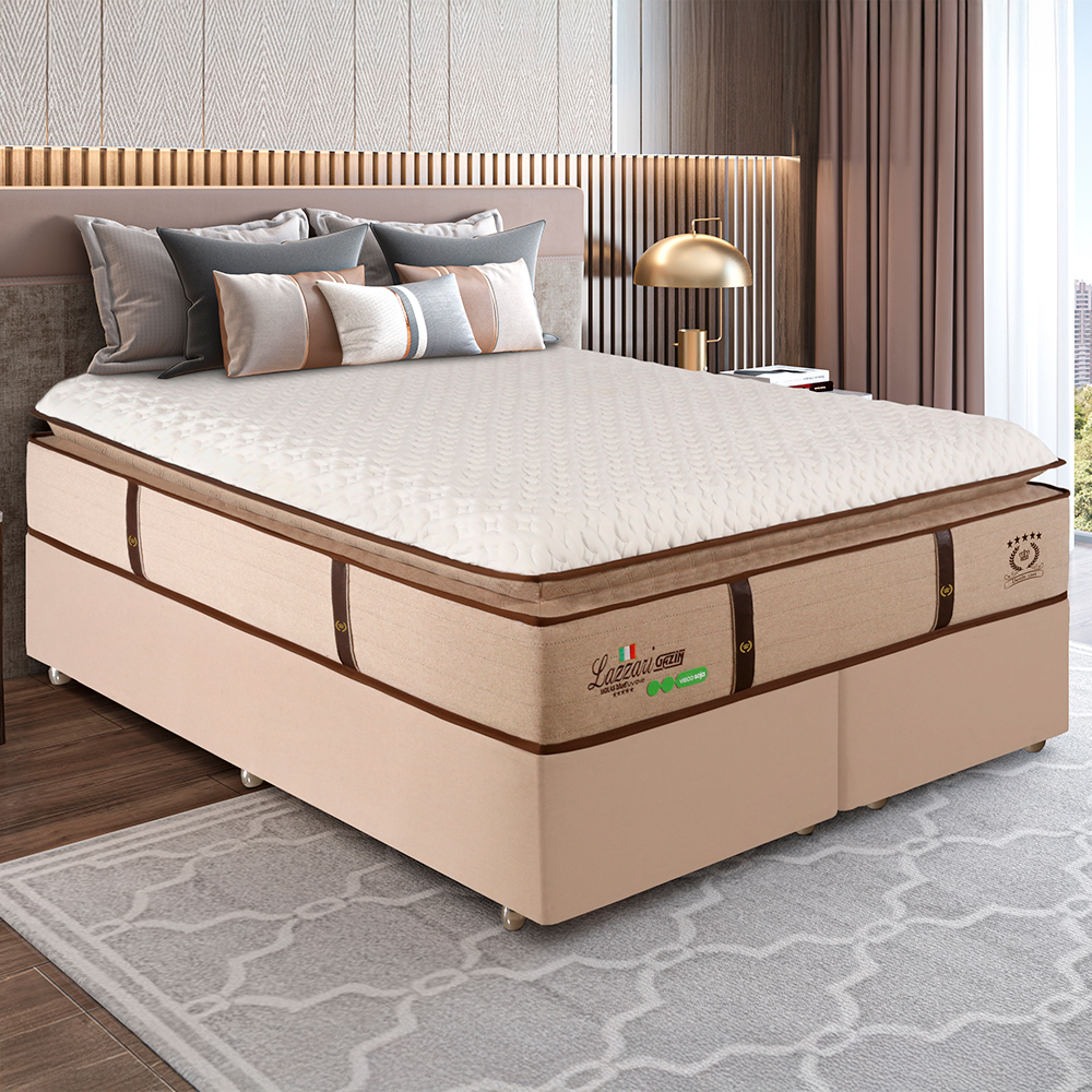 Colchão Cama Box Gazin Molas BlueWave com Pillow Top King Size Lazzari 193x203