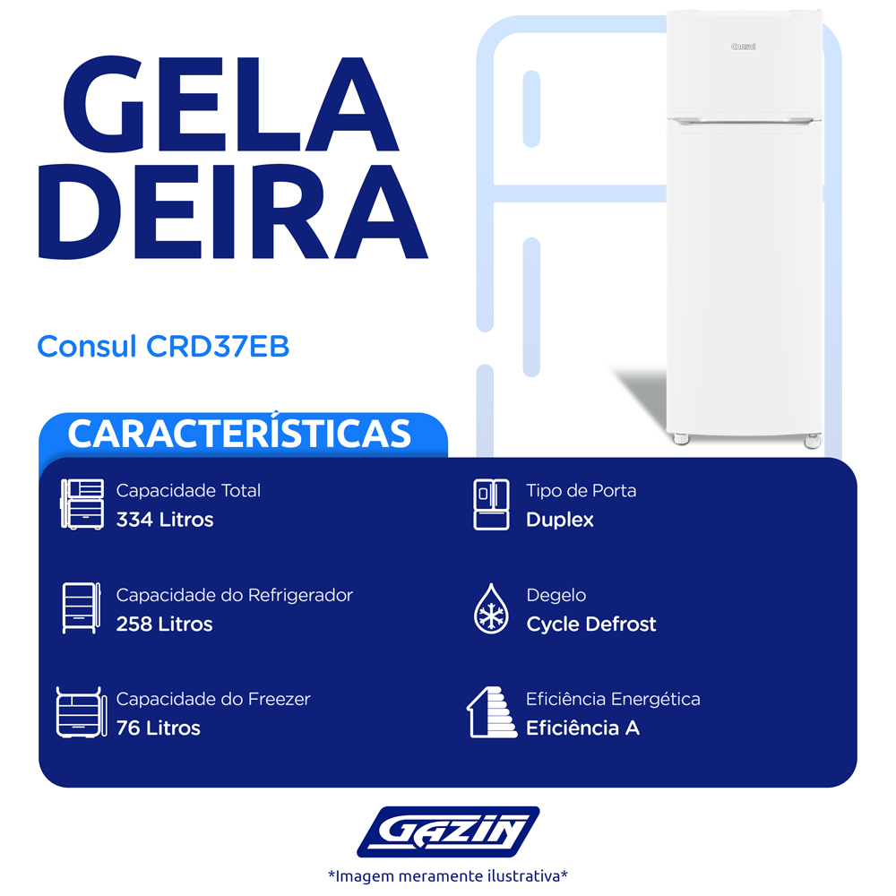 Geladeira Consul 334L Cycle Defrost Duplex CRD37 — foto 3