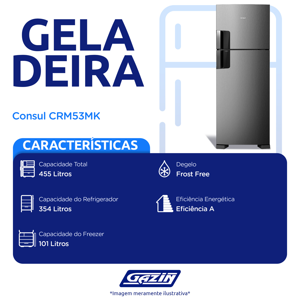 Geladeira Consul 455L Frost Free Duplex Inverter CRM53MK — foto 3