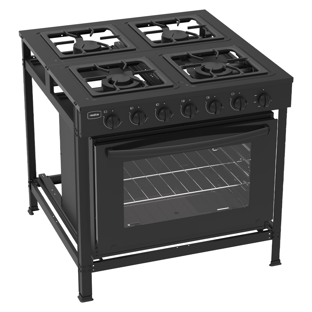 Fogão Industrial Realce 4 Bocas Manual Mesa Esmaltada Forno 94L