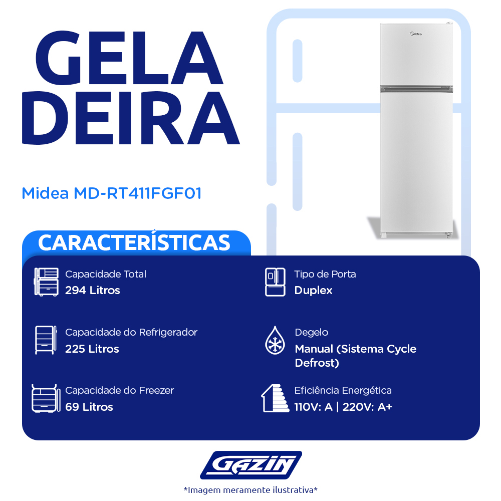 Geladeira Midea 294L Manual Duplex MD-RT411FGF01 — foto 3