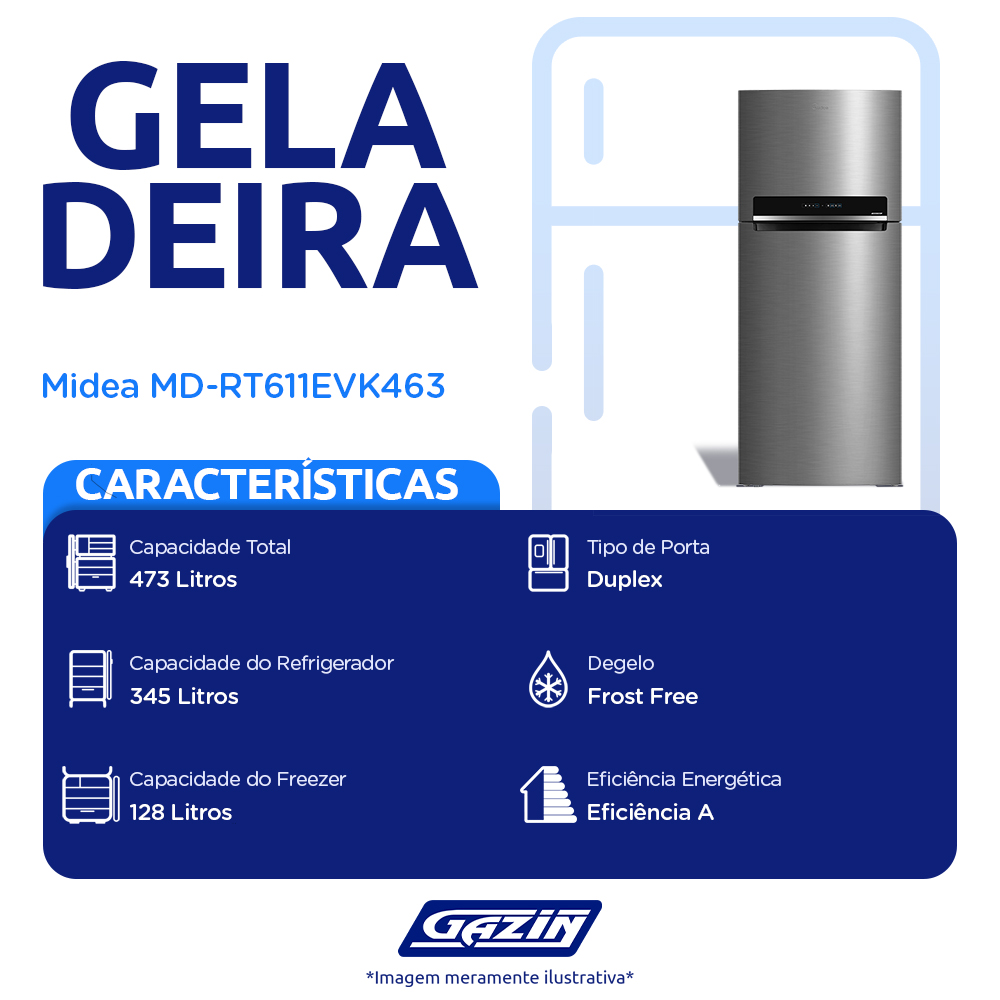 Geladeira Midea 473L Frost Free Duplex MD-RT61 — foto 3