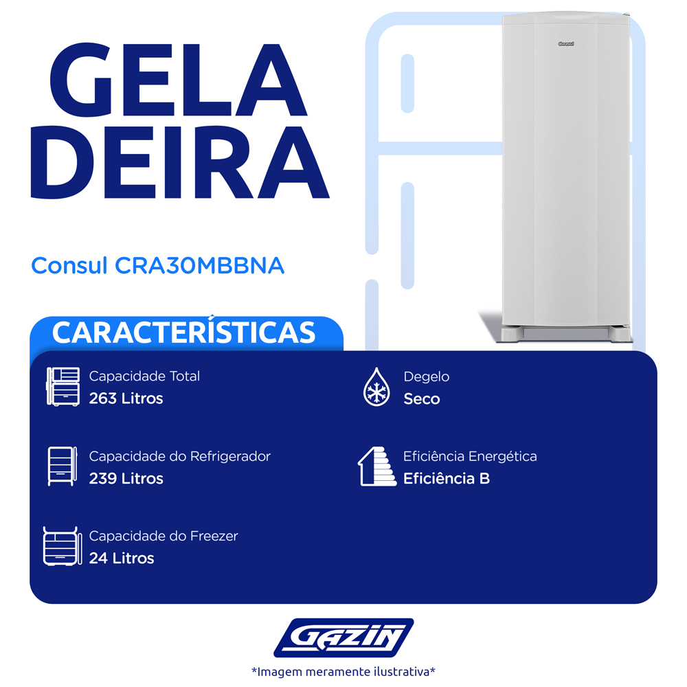 Geladeira Consul 263L 1 Porta Degelo Seco CRA30MB — foto 3
