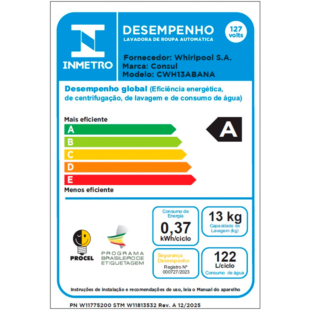 Máquina de Lavar Consul 13kg Automática CWH13AB — foto 12