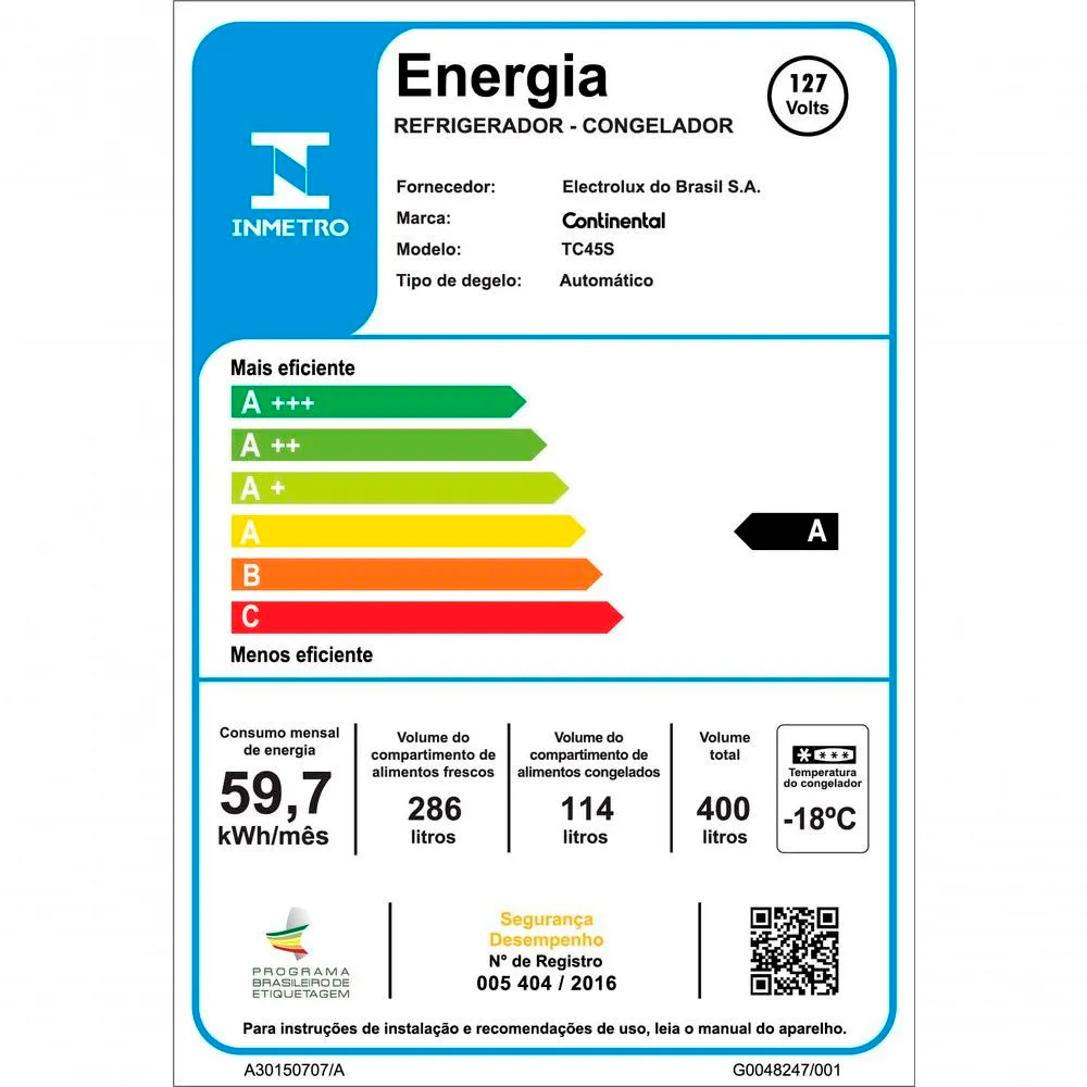 Geladeira Continental 400L Frost Free Duplex TC45S — foto 10