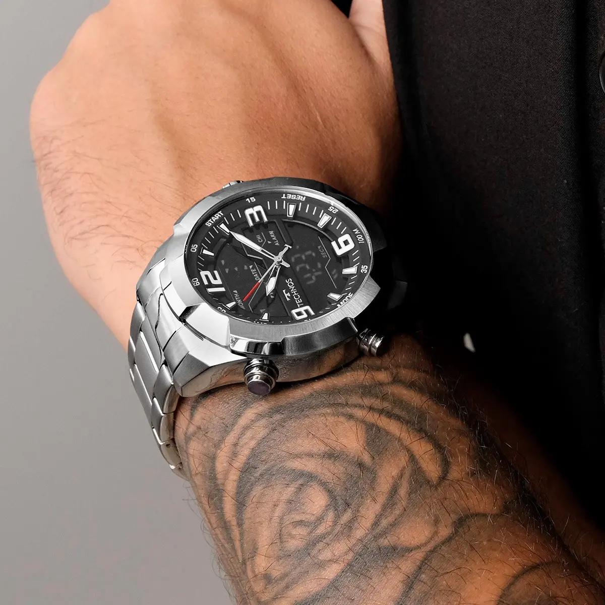 Relógio Technos Masculino Digitech Prata — foto 5
