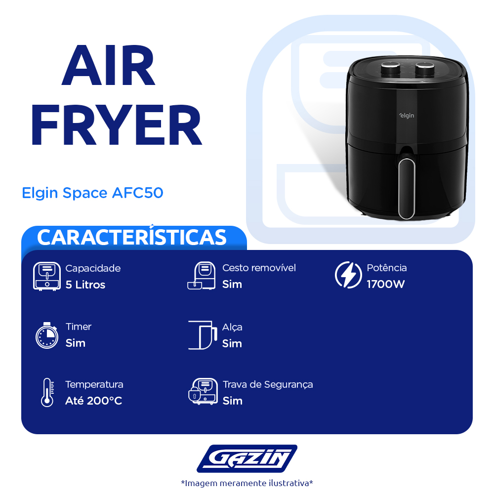 Fritadeira Elétrica Elgin Space 5 AFC50 5L 1700W — foto 3
