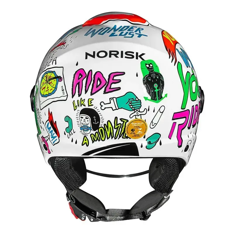 Capacete No Risk Orion Sv Free Branco/laranja — foto 4