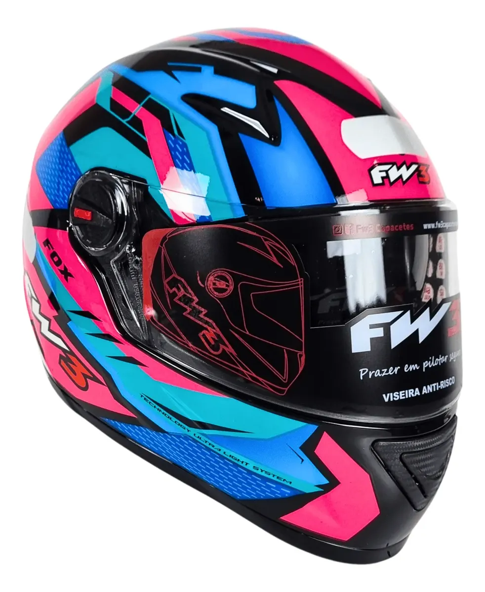 Capacete Fechado Fw3 Gtx Fox Masculino Feminino + Narigueira — foto 3