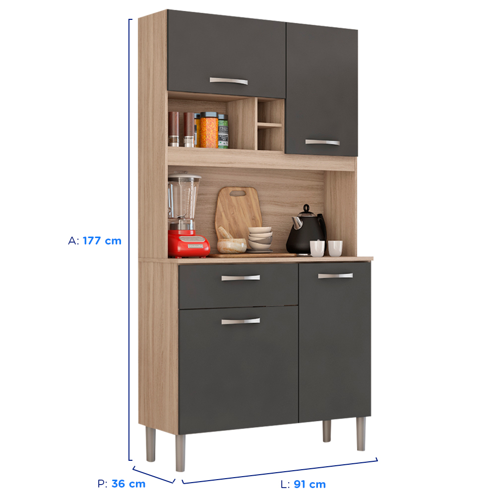 Cozinha Compacta 4 portas 1 Gaveta Malta Demóbile — foto 4