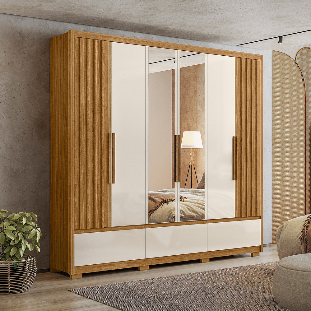Guarda-Roupa Casal 6 Portas Bater 5 Gavetas Amazonas Moval Roupeiro