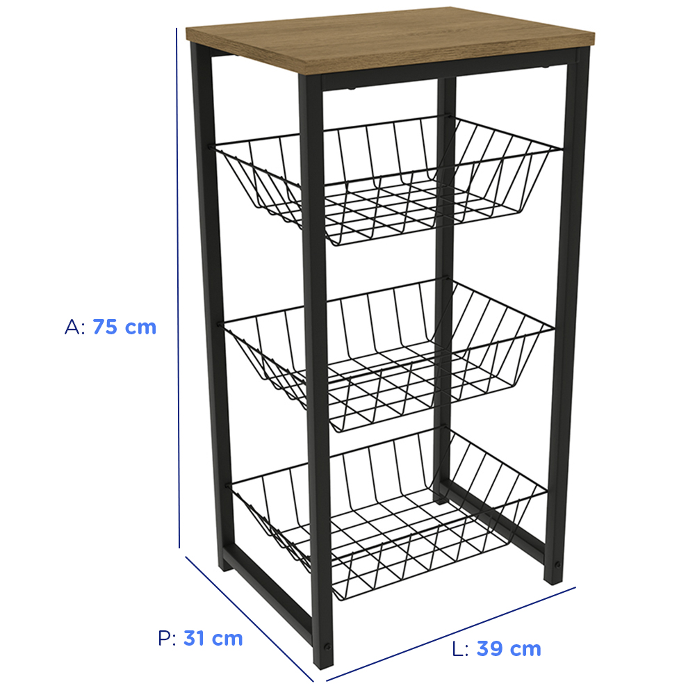Fruteira Organizadora 40cm 3 cestos LI035 Kappesberg — foto 4