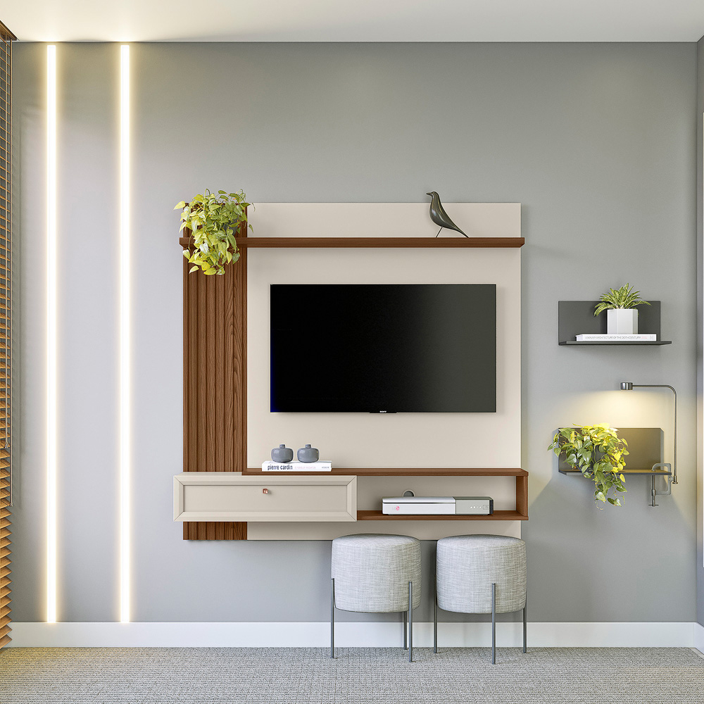 Painel para TV até 55” 1 Porta Basculante Alvorada Linea Brasil