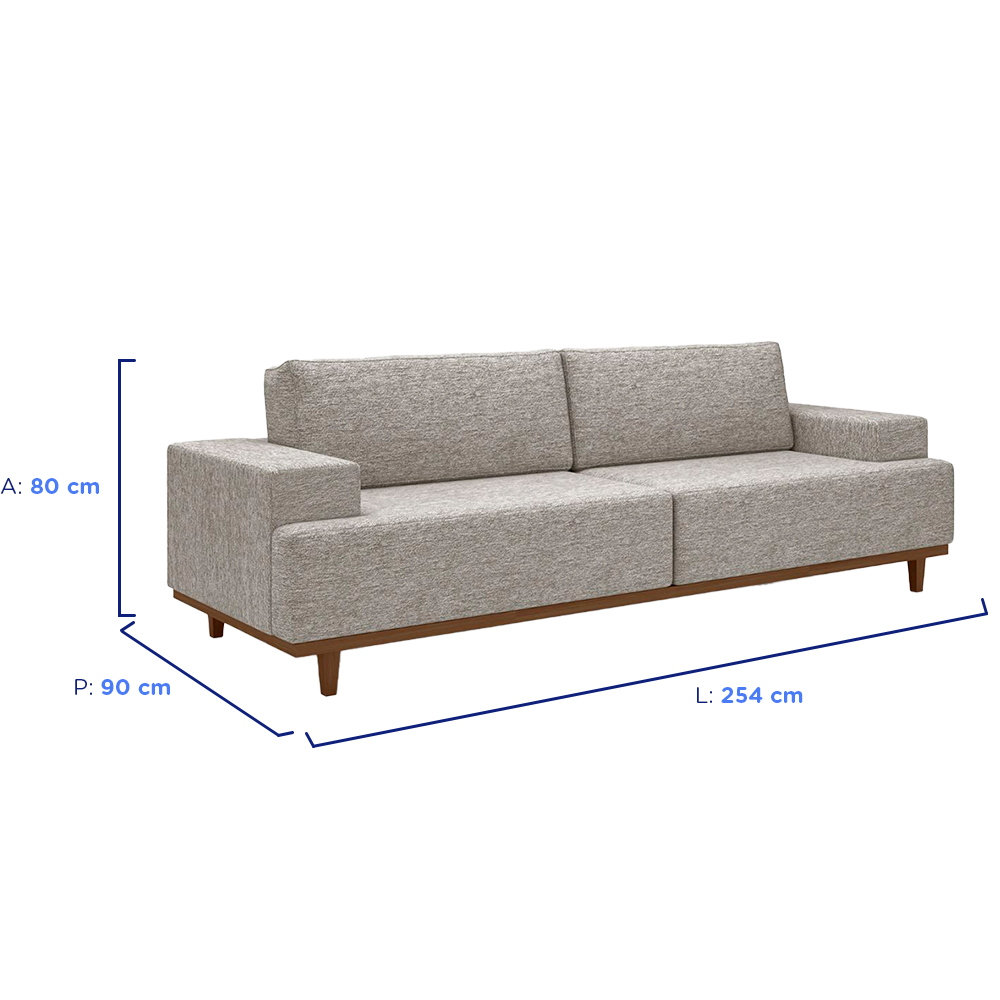 Sofá 3 Lugares 254cm Pluma Mumbai — foto 4