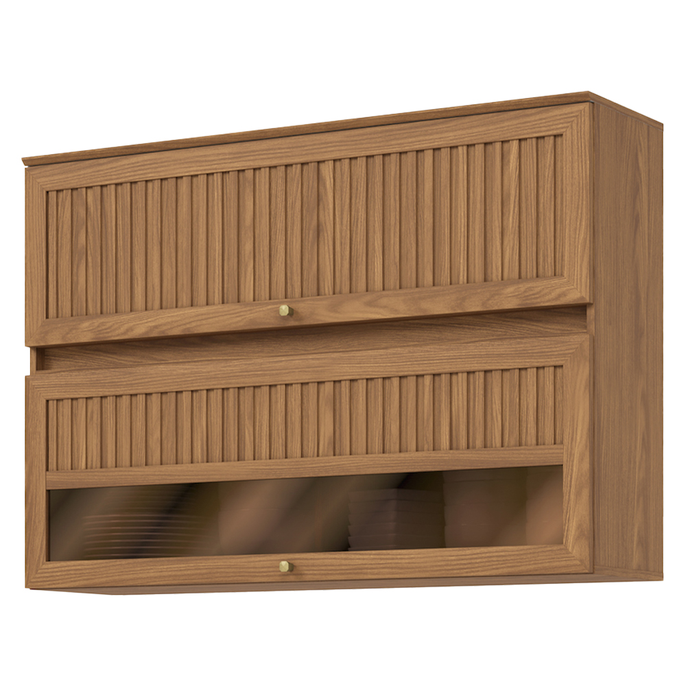 Armário Aéreo 120cm 2 Portas Basculantes MDP MDF Requinte Henn