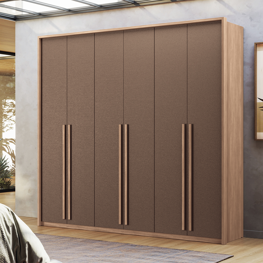 Guarda-Roupa Casal 6 Portas Bater 4 Gavetas Genova Santos Adira