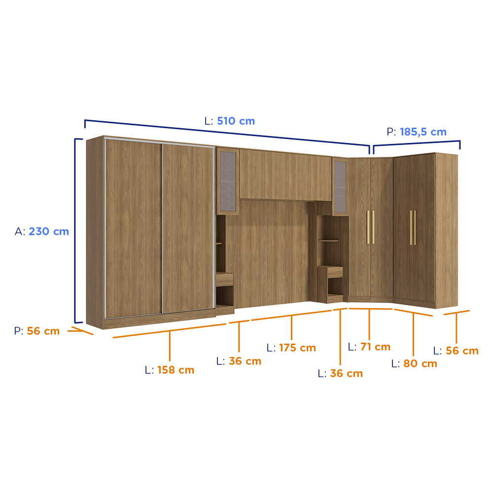 Quarto Modular Kappesberg Ágata 07 Peças — foto 3