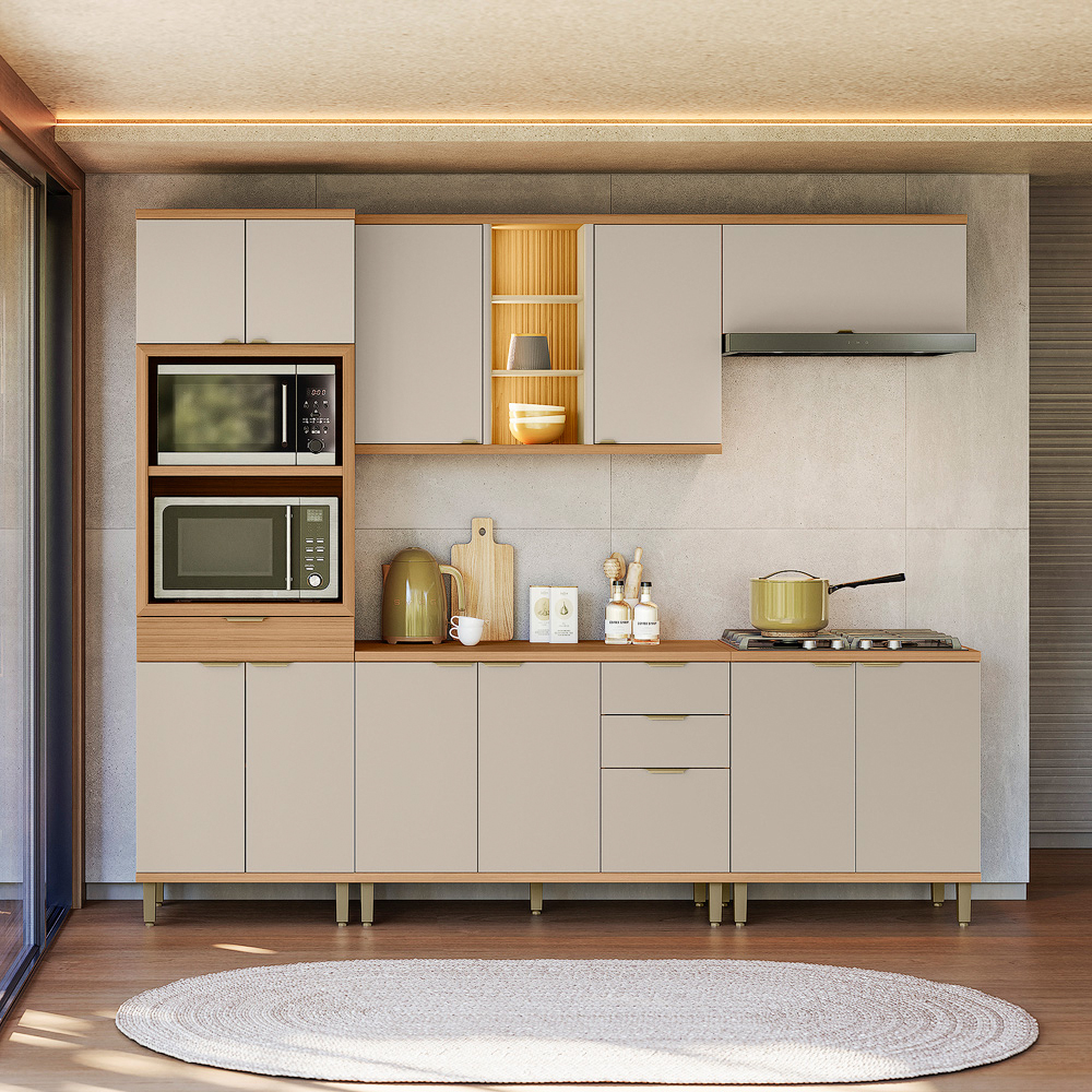 Cozinha Modulada 5 Peças 12 Portas 4 Gavetas Bless Linea Brasil