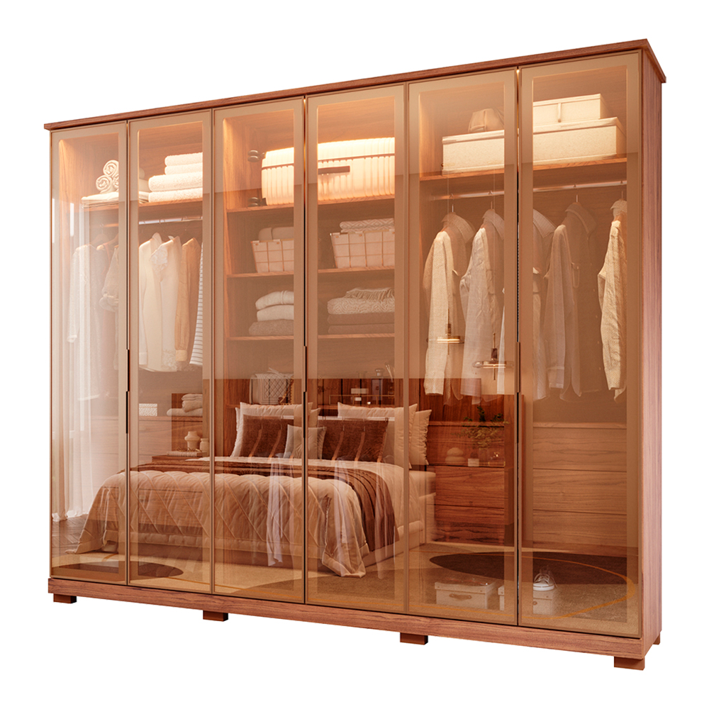 Guarda-Roupa Casal 6 Portas Bater 6 Gavetas Emilia Panan Roupeiro