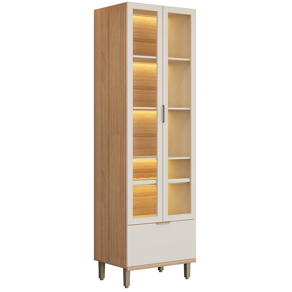 Cristaleira 2 Portas MDF e Vidro com LED Bless Linea Brasil