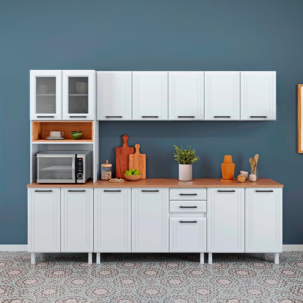 Cozinha Modulada 6 Peças 14 Portas 3 Gavetas Liz Telasul