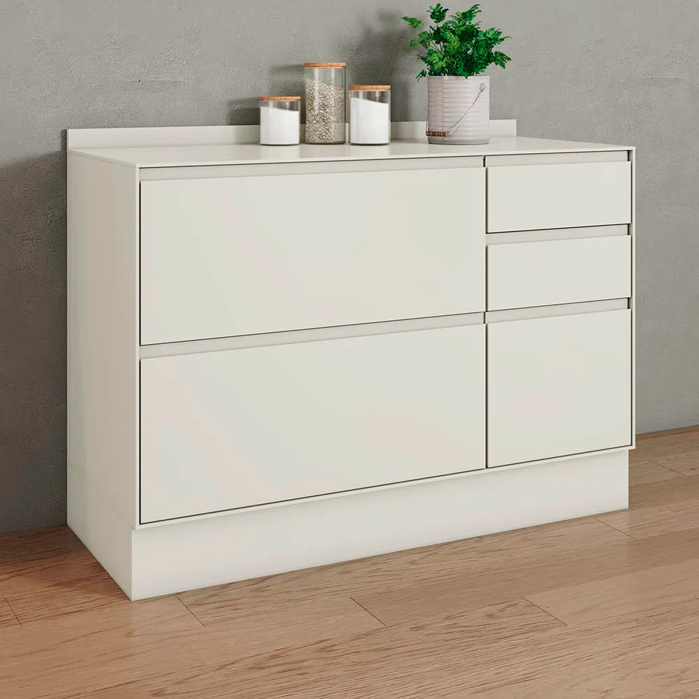Balcão com Tampo 1 Porta 4 Gaveta 120cm Fineze Henn