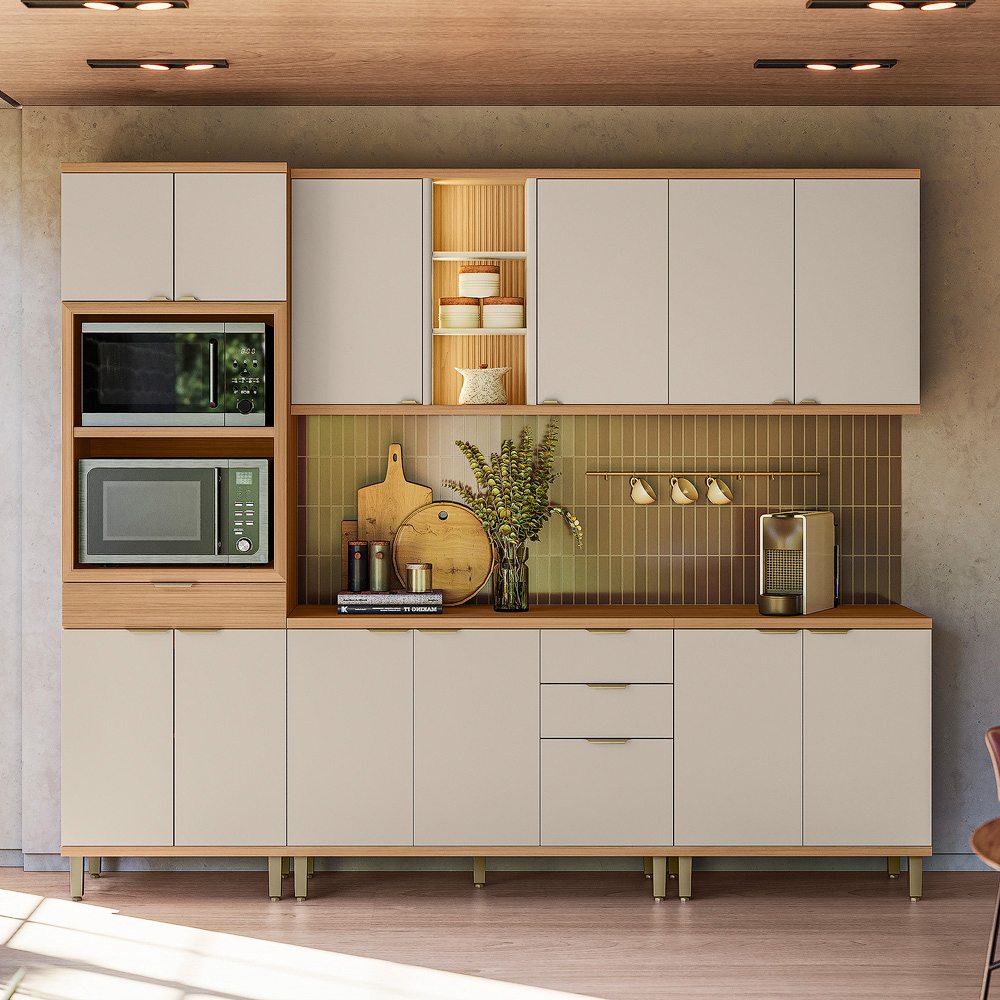 Cozinha Modulada 5 Peças 12 Portas 3 Gavetas Bless Linea Brasil