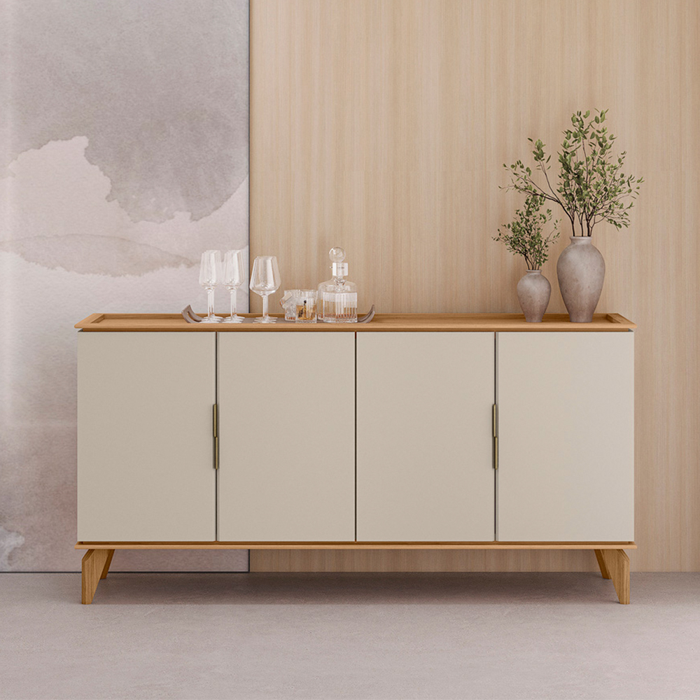 Buffet 4 Portas 2 Prateleiras Internas MDP MDF Évora Linea Brasil
