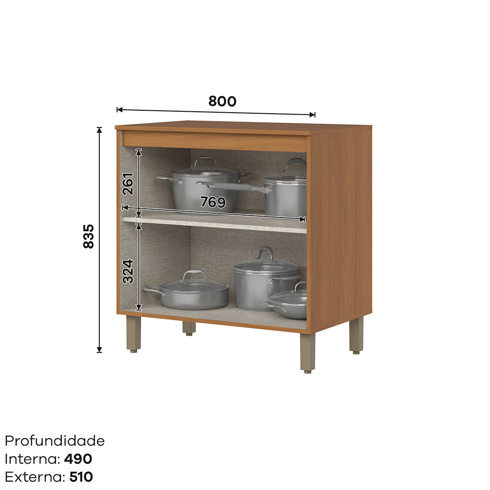 Balcão com Tampo 2 Portas 80cm Venaly Henn — foto 3