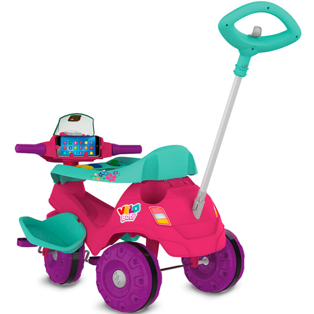 Triciclo Infantil Bandeirante Velobaby de Pedal com Empurrador — foto 4