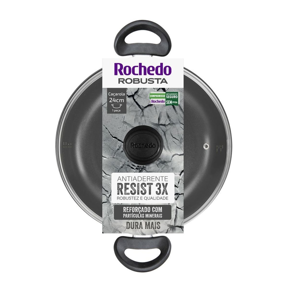 Caçarola Robusta Rochedo 4,6L 24cm Antiaderente — foto 5