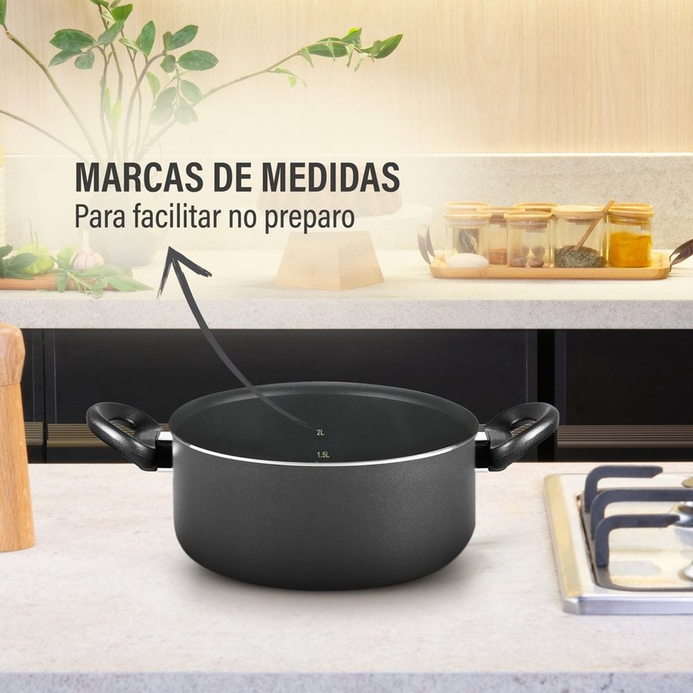 Caçarola Robusta Rochedo 4,6L 24cm Antiaderente — foto 10