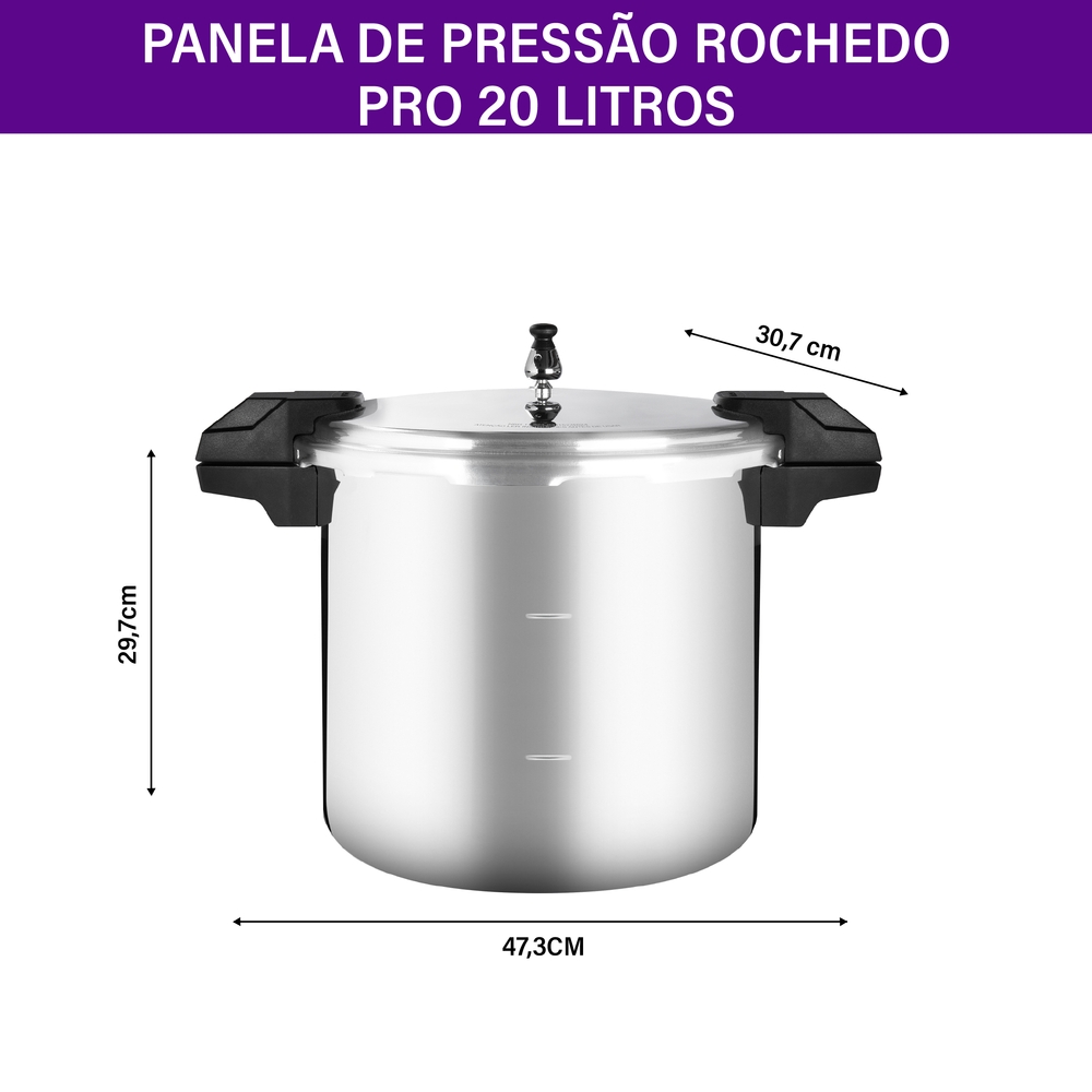 Panela de Pressão Rochedo Alumínio 20L Pro — foto 6