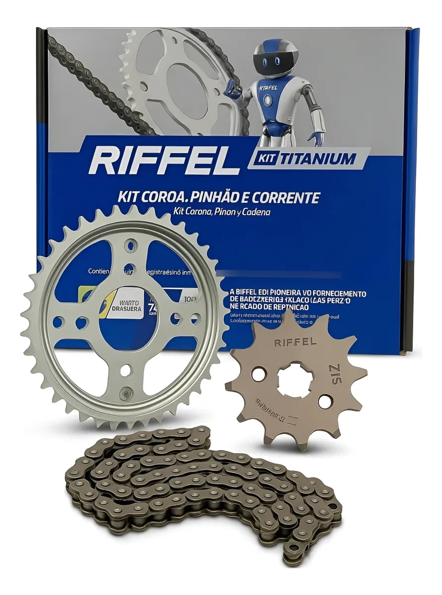 Kit Relaçao Titan Fan Start 160 Riffel Aço — foto 3