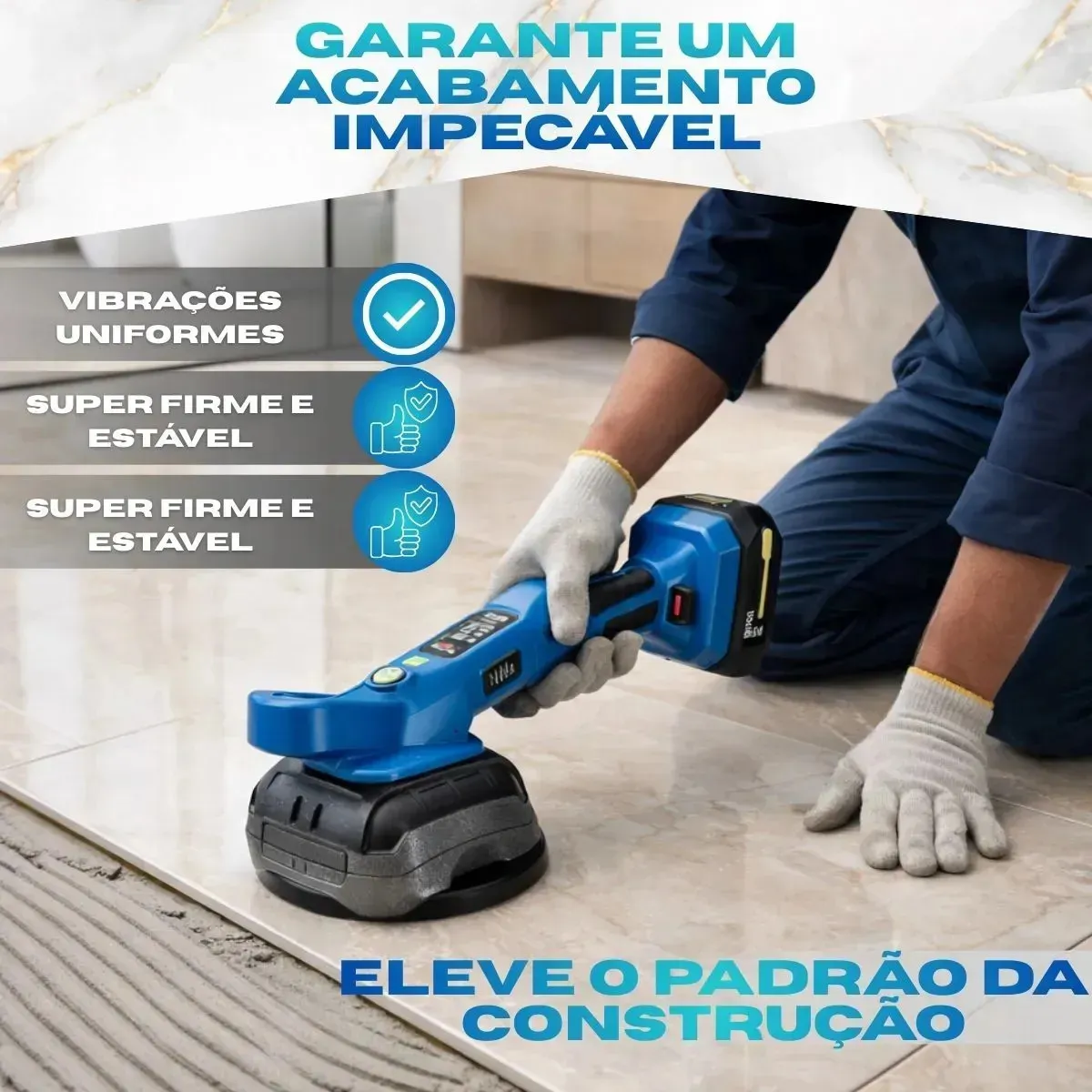 Maquina De Assentar Piso Porcelanato Vibradora Profissional — foto 3