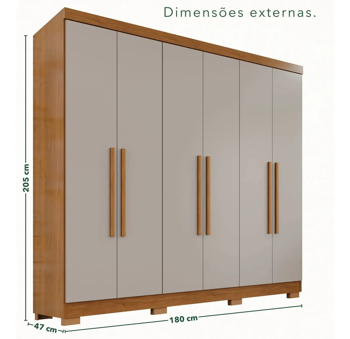 Guarda-roupa Casal 6 Portas 2 Gavetas França — foto 4