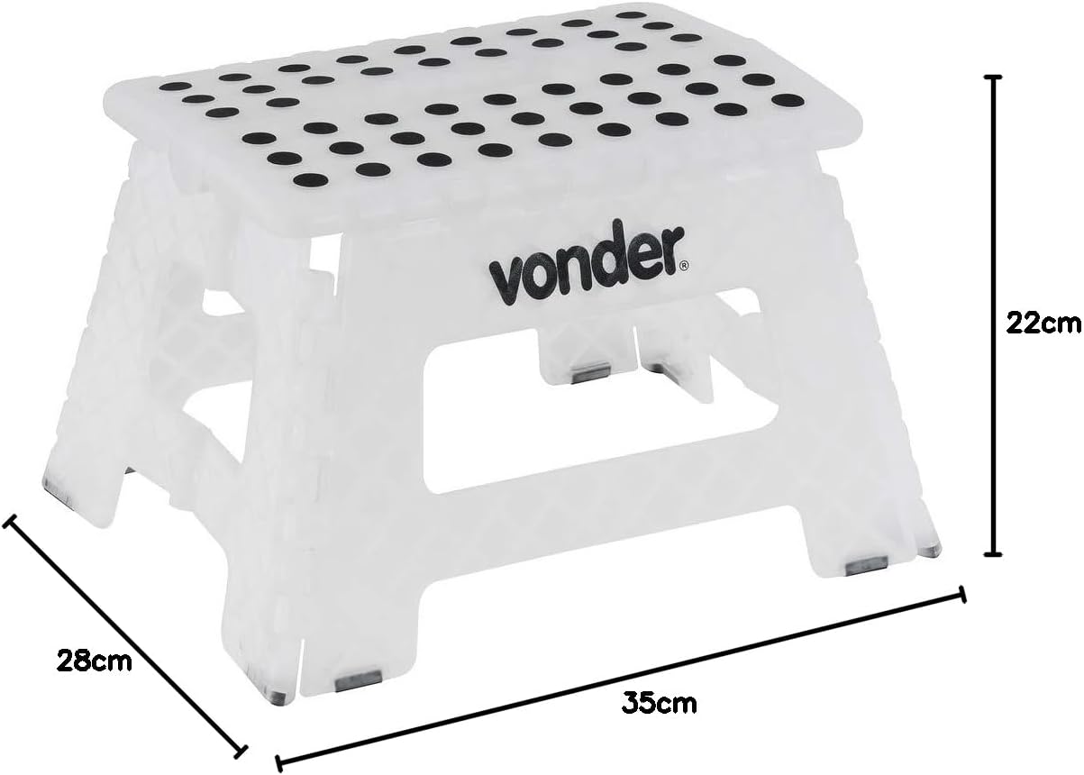 Banqueta Plástica Dobrável Vonder Branca 220 mm — foto 2